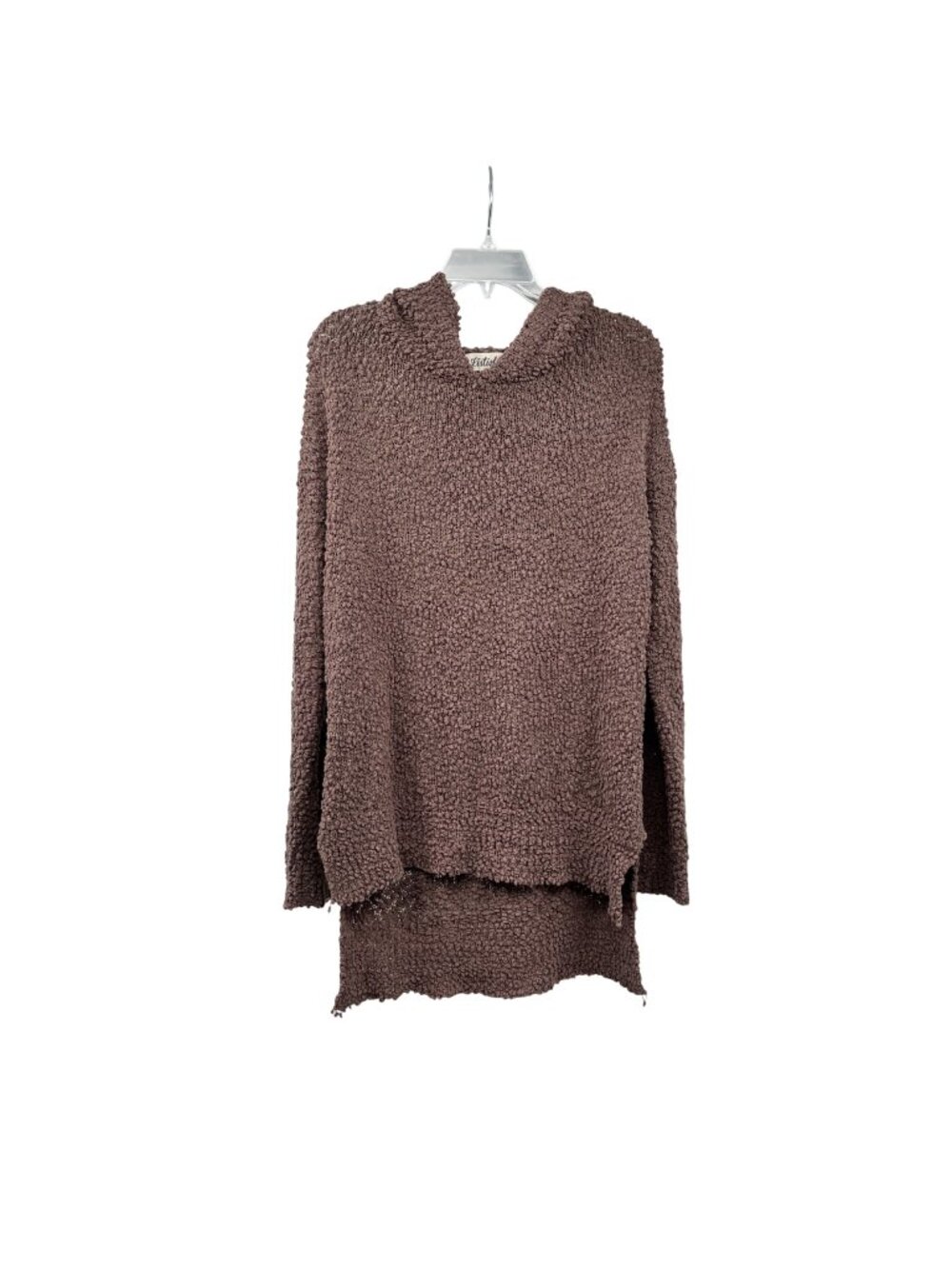 Listicle Womens Pullover Hoodie Popcorn Sheer Brown Size Medium